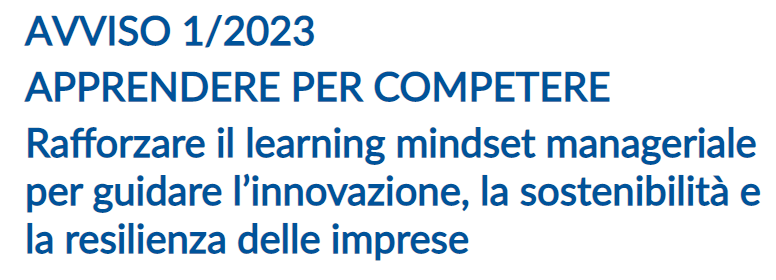 Avviso 1/2023 “Apprendere per competere”: 8 milioni di euro per i piani formativi