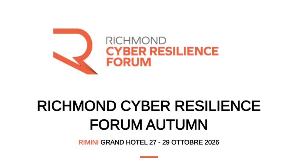 Richmond Cyber Resilience Forum: dal 27 al 29 ottobre 2026 a Rimini